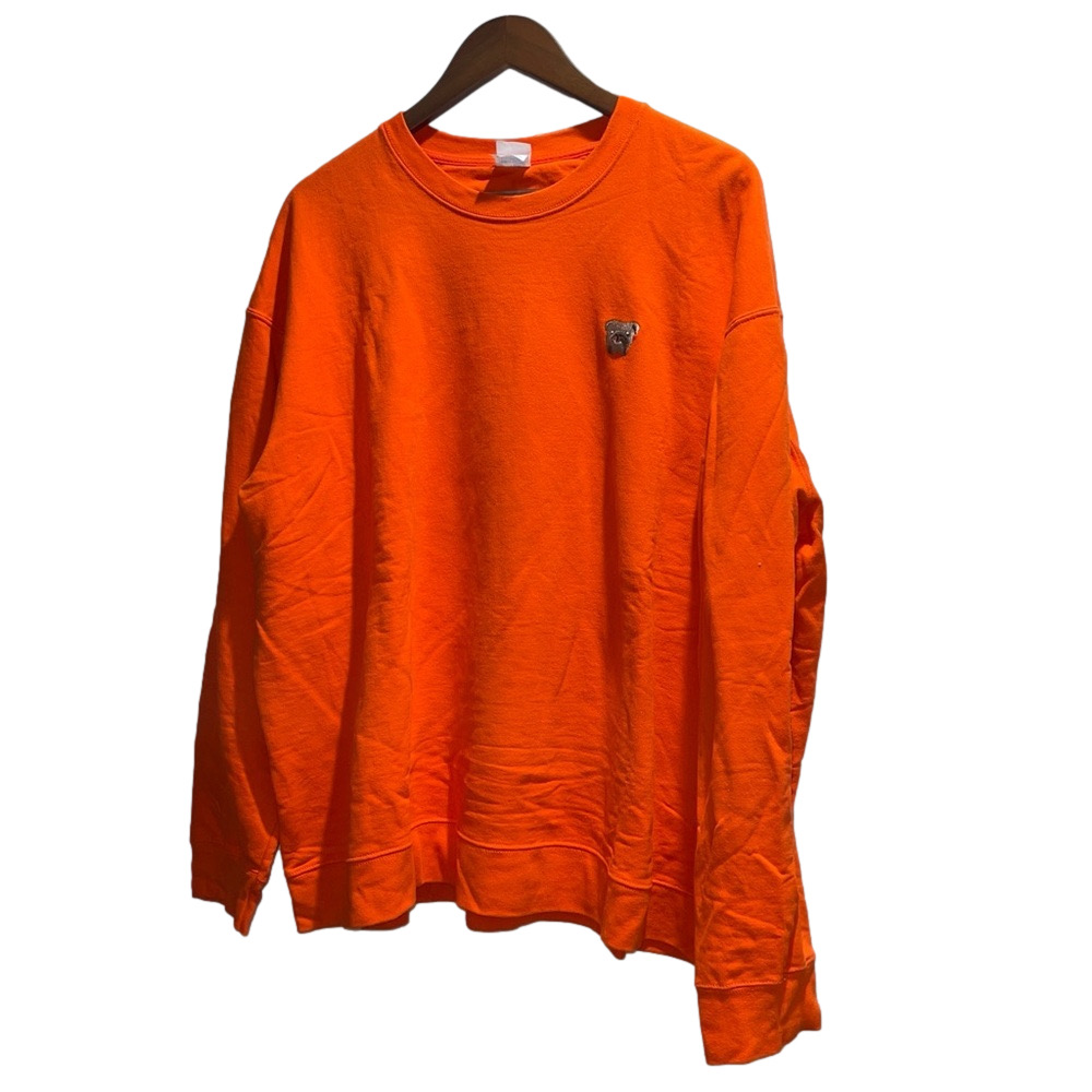 Cleveland bright orange crewneck sweater with embroidered bulldog  size 2XL